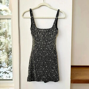 NWT Retrofete Free People Spencer Embellished Mini Dress Black Silver